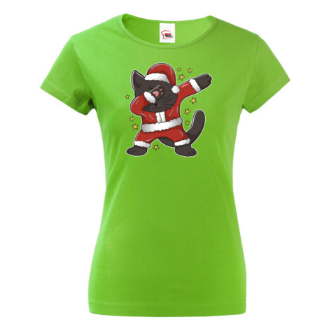 Dámské tričko Vianočná mačka - skvelé vianočné tričko