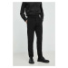 Nohavice Bruuns Bazaar Karlsus Basic Pants pánske, čierna farba, priliehavé