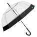 PERLETTI Dámsky automatický dáždnik BLACK BORDER Transparent, 26273