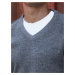 Men's V-neck sweater dark gray Dstreet