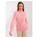 Light pink women's sweater with cuffs