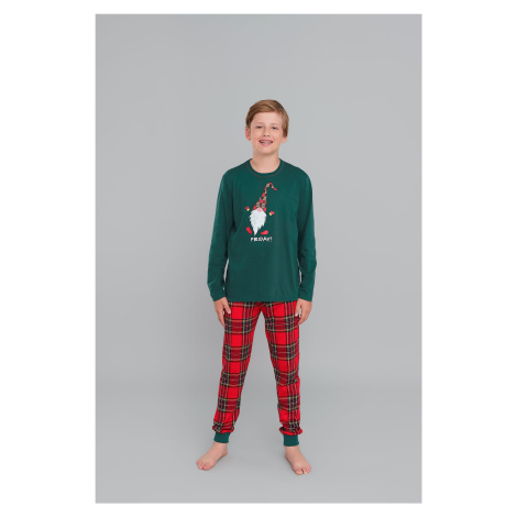 Boys' pyjamas Narwik, long sleeves, long legs - green/print Italian Fashion