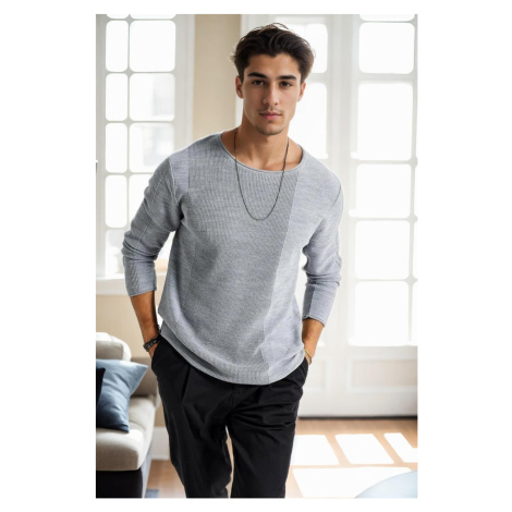 60226 Dewberry Knitwear Menswear Sweater-GREY