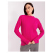 Fuchsia knitted sweater with cables