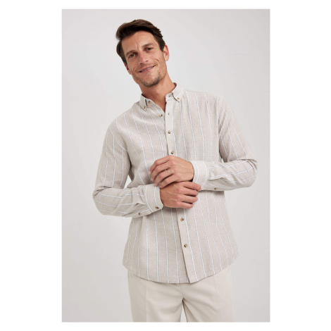 DEFACTO Modern Fit Striped Long Sleeve Shirt