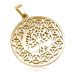Okrúhly prívesok z ocele 316L zlatej farby, strom života, ornamenty