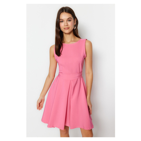 Trendyol Pink Waist Opening Mini Woven Flounce Woven Dress