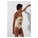 Plavky Karl Lagerfeld Karl Dna Strapless Swimsuit Beige/Gold