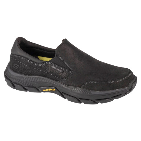 Čierne kožené slip-on tenisky Skechers Respected - Calum 204480-BBK