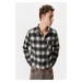 Koton Men's Ecru Plaid Shirt