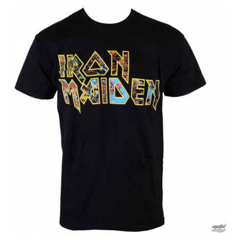 Tričko metal ROCK OFF Iron Maiden Eddie Logo Čierna