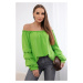 Spanish blouse with decorative sleeves bright green