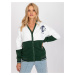 White-green zip-up sweatshirt without hood