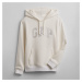 Mikina GAP Logo Pullover Hoodie White Rhinestone