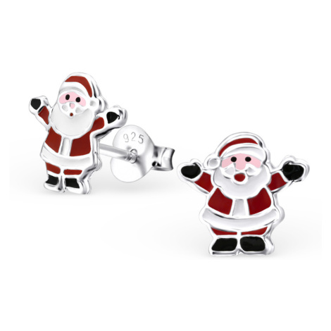 Olivie Detské strieborné náušnice SANTA CLAUS 0419