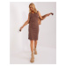 Camel and brown casual set with RUE PARIS dress