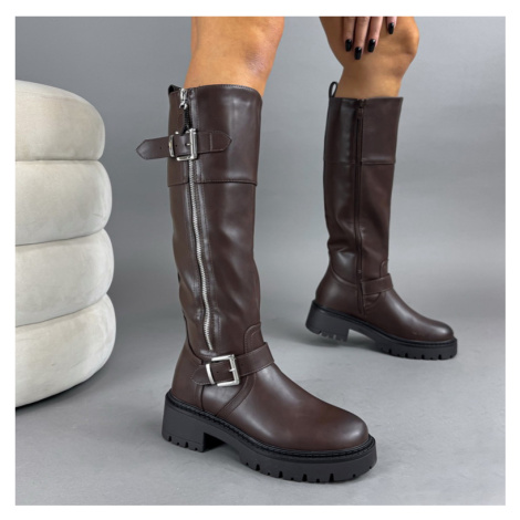 Hnedé vysoké čižmy iMóda