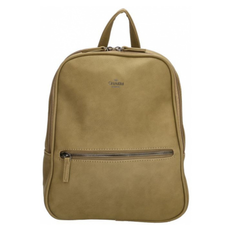 Tmavozelený módny kožený batoh „Locco“ 12L