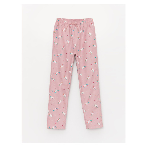 LC Waikiki Girls' Elastic Waist Patterned Fleece Lined Trousers