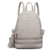 Konofactory Sivý mini kožený batoh s príveskom „Minimal“ 12L