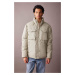 DEFACTO Water Repellent Puffer Jacket Slim Fit Stand Collar Zippered Double Pocket