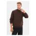 Trendyol Brown Slim Fit Half Turtleneck 100% Cotton Basic Sweater