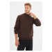 Trendyol Brown Slim Fit Cotton Half Turtleneck 100% Cotton Basic Sweater