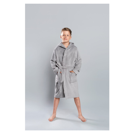 Boys' Long Sleeve Bathrobe Mimas - Grey Italian Fashion