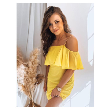 Dámske žlté šaty na ramienka DStreet
