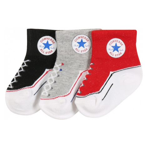 CONVERSE Ponožky 'INFANT'  sivá melírovaná / červená / čierna / biela