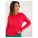 Coral classic sweater with round neckline