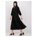 Čierne splývavé šaty s bavlnenými volánmi RUE PARIS