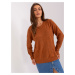 Light brown classic sweater with long sleeves