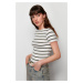 Trendyol Khaki Striped Boat Rock Ribbed Stretch Knitted Blouse