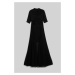 Šaty Karl Lagerfeld Pleated Fan Maxi Dress Čierna