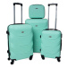 Zelená sada 4 luxusných ľahkých plastových kufrov &quot;Luxury&quot; - veľ. S, M, L, XL