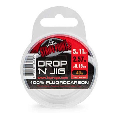 Fox rage fluorocarbon strike point drop n jig line 40 m - 0,22 mm 7,79 lb