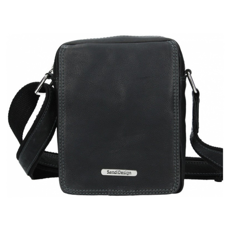 Pánska kožená taška cez rameno SendiDesign Nilson - čierna Sendi Design