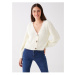 LC Waikiki V-Neck Self-Patterned Long Sleeve Women's Knitwear Cardigan