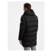 Čierny pánsky zimný prešívaný kabát Ombre Clothing
