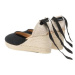 Manebi Espadrilky Organic Hemp Low Wedge Espadrilles O 7.9 WL Čierna