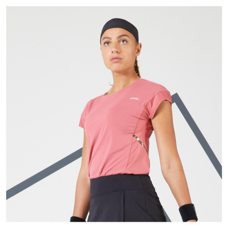 Dámske tenisové tričko Dry 500 s okrúhlym výstrihom ružové ARTENGO