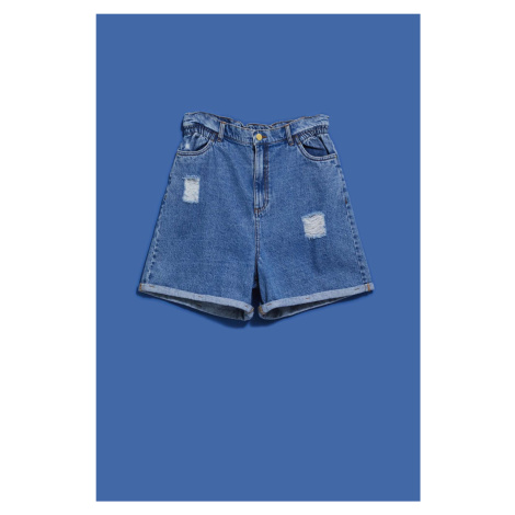 WOMEN'S SHORTS L-SH-4004 BLUE Moodo