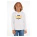 Detská bavlnená košeľa s dlhým rukávom Tommy Hilfiger šedá farba, s potlačou