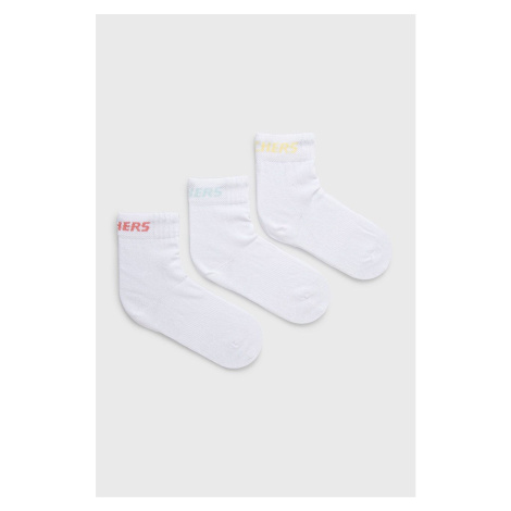 Detské ponožky Skechers 3-pak biela farba