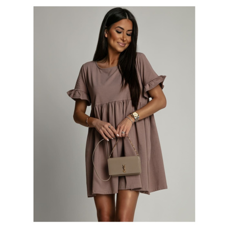 Oversize dress with short sleeves cappuccino FASARDI