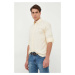 Košeľa Tommy Hilfiger pánska, béžová farba, regular, s golierom button-down, MW0MW29968