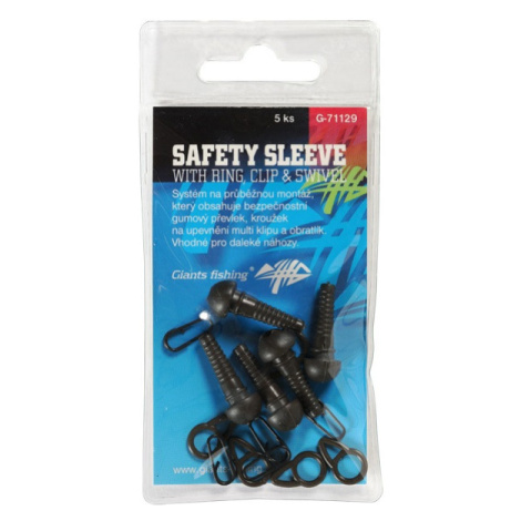 Giants fishing montáž safety sleeve with ring clip a swivel 5 ks