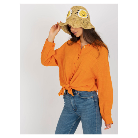 Orange cotton oversize shirt by Etta OCH BELLA