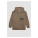 DEFACTO Boys Khaki Pocket Text Printed Hooded Thick School Sweatshirt